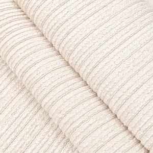 Premium cream chenille sofa cover featuring thick anti-slip texture and striped design