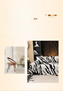 Close-up of zebra pattern faux rabbit fur sofa cover showing the soft plush texture