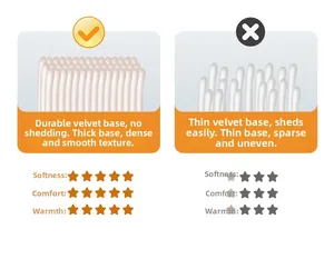Detailed comparison of high-density crystal velvet fabric versus low-quality thin material