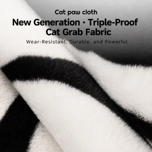 Plush zebra stripe sofa cover with waterproof fabric and durable cat scratch resistance