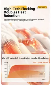 Close-up of crystal velvet plush fabric showing heating technology and soft texture