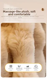 Detail of soft anti-static tie-dye plush sofa cover with high-density rabbit fur texture