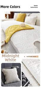 Detail of off-white quilted crystal velvet sofa cover with floral embossed patterns