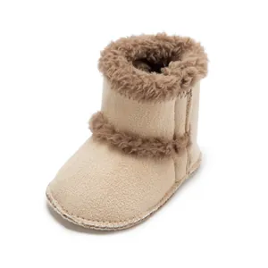 Détails des bottes d'hiver pour bébé en similicuir avec doublure en peluche chaude