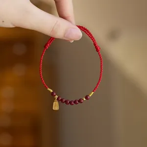 Handgefertigtes Gewebtes Rote Kordel Armband Mit Roter Achat Perlen Chakra Steinen Verstellbares Glücksbringer Schmuck Für Damen Herren