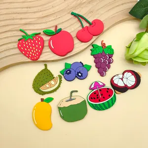 Lot de 10 breloques de chaussures en PVC aux motifs de fruits mignons et colorés