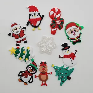 10-piece Christmas PVC shoe charms featuring Santa, reindeer and tree for clogs