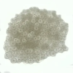 Botones circulares transparentes de silicona para zapatos con agujeros en pila de alta calidad