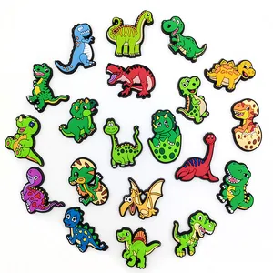 Cartoon Dinosaurier Schuh-Anhänger Für Clogs PVC Weichgummi Schuh-Dekoration Schnallen Für Sandalen Kinder Jungen Mädchen DIY Zubehör