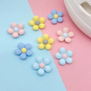 Resin Flower Shoe Charms For Sandals Cute Removable 3D Floral Buckle Decorative Accessories For Hole Shoes Women Kids Jewelry