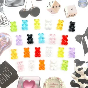 Colorful resin bear shoe charms for DIY garden shoes decoration in multiple vibrant shades