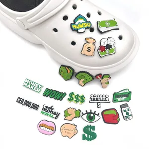 18-teiliges Set Schuh-Anstecker mit Dollar-Thema, Money Maker und Financial Freedom Motiven