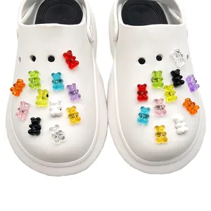 Colorful resin gummy bear charms set for DIY clogs decoration in vibrant candy colors