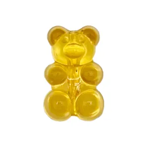 Translucent yellow resin gummy bear charm for garden clogs and DIY shoe accessories