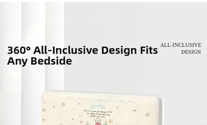 Detail of 360-degree all-inclusive elastic headboard cover with cute dog and star patterns