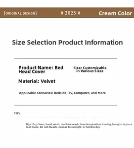 Universal velvet headboard cover cleaning guide and size customization instructions