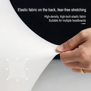Universal high-density elastic headboard cover in white with 4-way stretch fabric