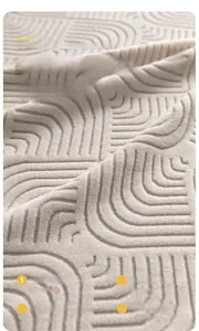 Macro shot of Wheat Leaf Jacquard Velvet fabric with soft thick polar fleece texture