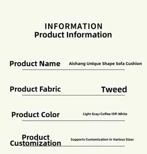 Detailed chart for custom corduroy sofa cover specs in light grey, coffee and beige