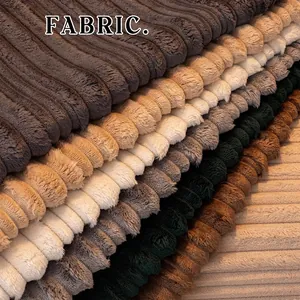 Thickened flannel sofa cushion fabric samples in various colors with striped texture
