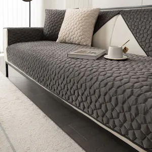 Modern Holland Velvet Sofa Cushion Cover Non-Slip Geometric Quilted Sofa Protector For Living Room Minimalist Slipcover