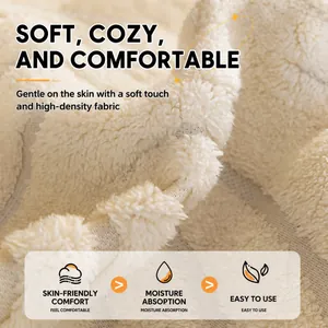 Thick cream cotton velvet sofa cover with breathable high-density warm plush texture
