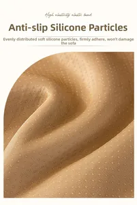 Close-up of non-slip silicone particles on heavy-weight chenille sofa cover fabric