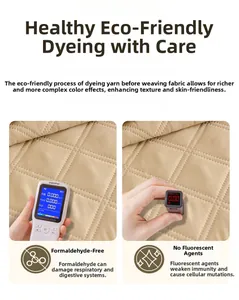 Detail of eco-friendly quilted sofa cover with zero formaldehyde and no fluorescent agents