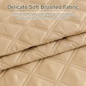 Thick non-slip red cotton linen sofa cushion with luxury quilted diamond pattern