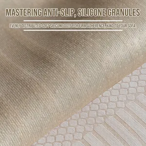 Modern chenille sofa cover with anti-slip silicone particles on the backing for protection