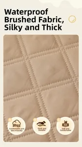 Détail macro du tissu brossé imperméable avec surpiqûres en losanges pour canapé