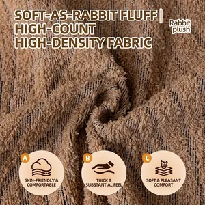Thick warm brown semi-velvet sofa cover with luxury high-density plush texture