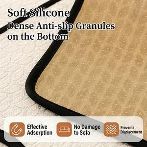 Copridivano in ciniglia spessa con particelle antiscivolo in silicone sulla base