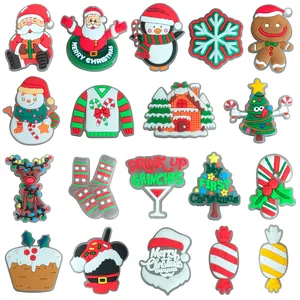 Luminous Christmas shoe charms set for clogs featuring Santa and reindeer designs