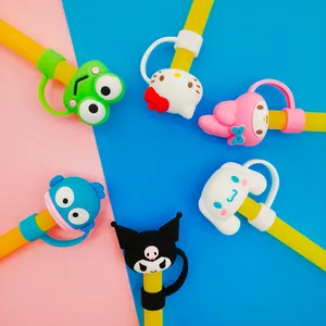 6-piece set of Sanrio character silicone straw covers for 10mm Stanley tumbler cups