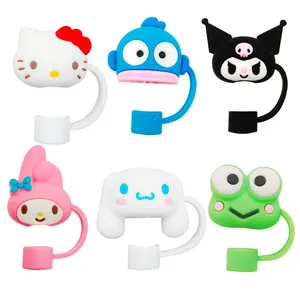 Set of 6 silicone Sanrio character straw covers for 10mm Stanley cup accessories