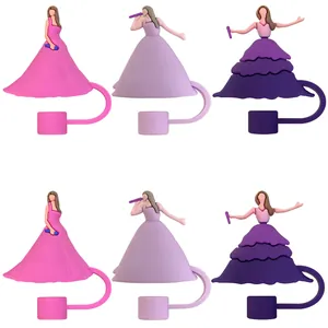 Set of 10mm Taylor Swift themed silicone straw covers in three iconic concert dress styles