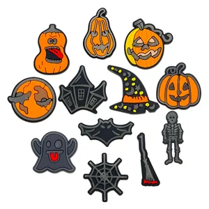Luminous Halloween shoe charms set with 11 pieces including pumpkin and ghost for clogs