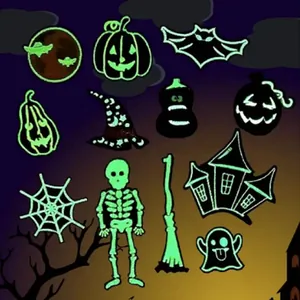 Luminous Halloween Shoe Charms PVC Glow In The Dark Pumpkin Ghost Skull Decorations For Clogs Garden Shoes