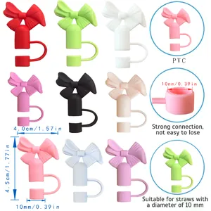 Embouts de paille en silicone en forme de nœud pour gobelets Stanley de 10mm, couleurs variées