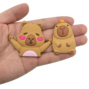 Set of two cute capybara shoe charms for DIY garden clogs decoration and accessories