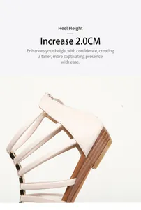 Detail showing 2.0CM heel height and wood texture of beige wedge sandals