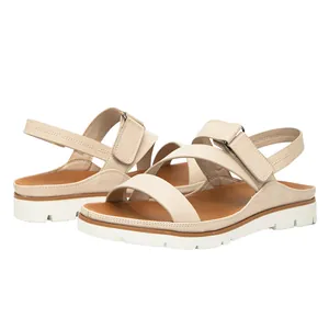 Sandalias de Gladiador con Plataforma para Mujer Correas Cruzadas Velcro Zapatos de Playa Antideslizantes Cuero PU Moda