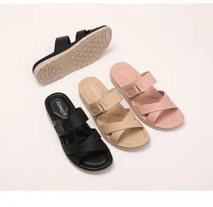 Detailed view of wedge platform sandals with anti-slip soles and multi-color straps