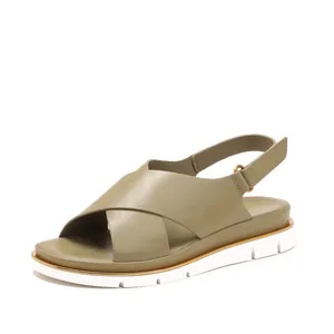 Women's Casual Platform Sandals Cross Strap Open Toe PU Leather Summer Beach Shoes With Buckle Thick Sole Ladies Footwear
