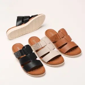 Sandales de plage à plateforme pour femmes en noir, beige et marron avec semelle antidérapante
