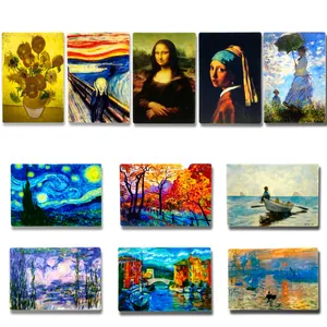Weltberühmte Ölgemälde Kühlschrankmagnete PVC Weichmagnetische Kühlschrankaufkleber Vincent Van Gogh Mona Lisa Impressionistische Kunst Dekor