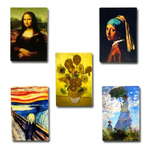 Berühmte Kunstserie Kühlschrankmagnete Set mit Mona Lisa und Van Gogh Designs