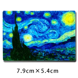 Starry Night famous painting soft rubber magnet for fridge decoration 7.9cm x 5.4cm