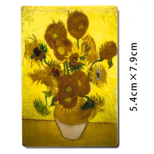 Creative Van Gogh Sunflowers soft glue fridge magnet in cute cartoon artistic style